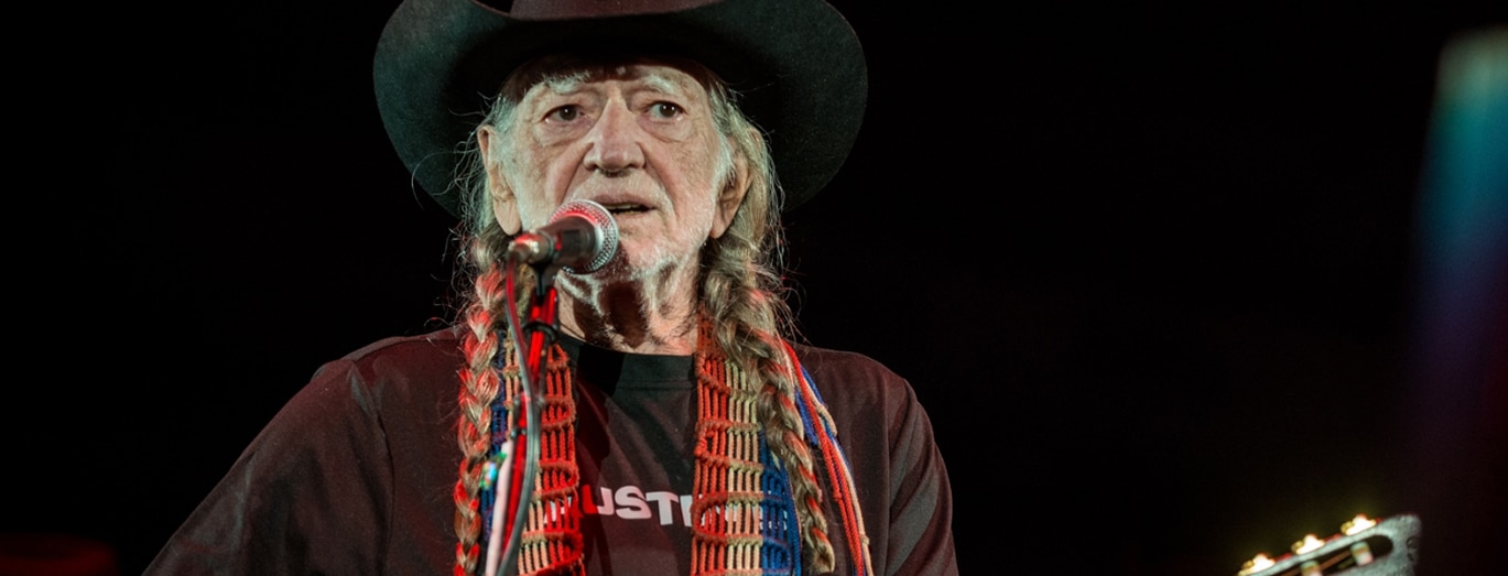 Willie Nelson singing at Rodeo Austin