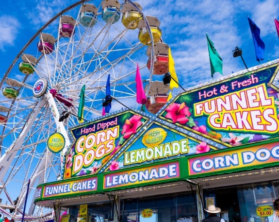 Rodeo Austin Fairgrounds Corn Dogs and Ferris Wheel