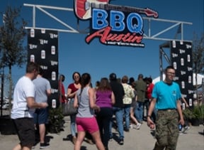 BBQ Austin entry with neon