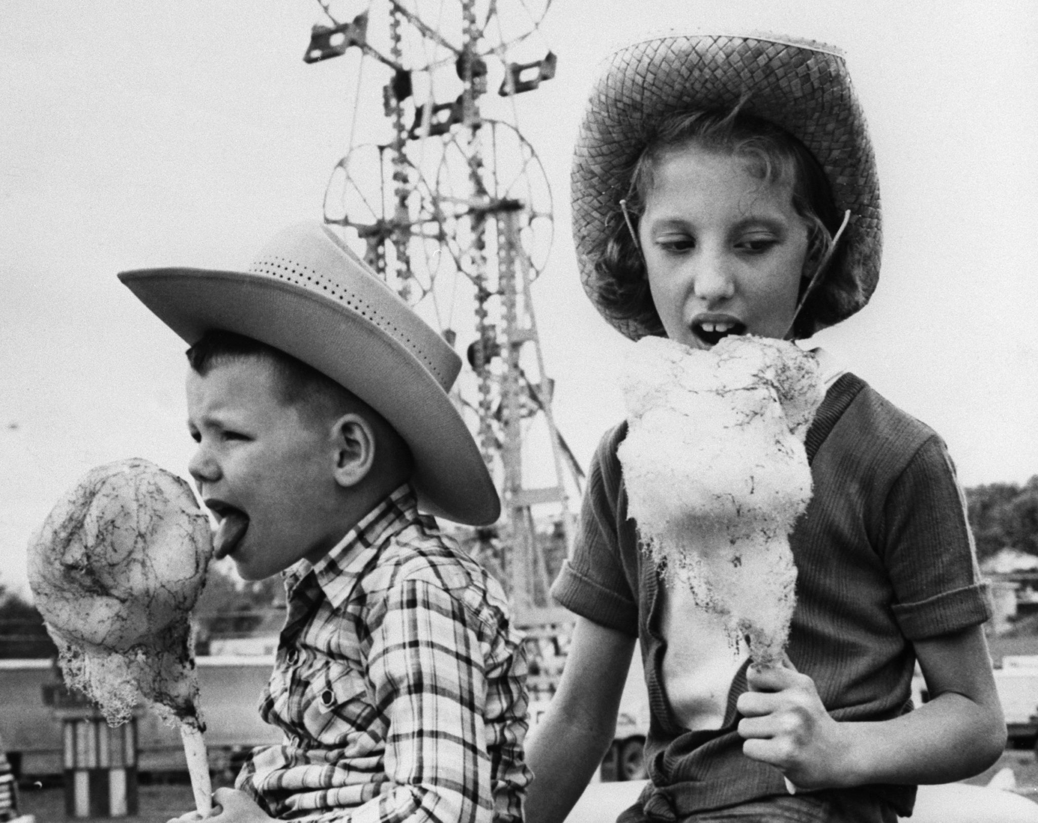 Rodeo History - Boy and Girl Eating Cotton Candy