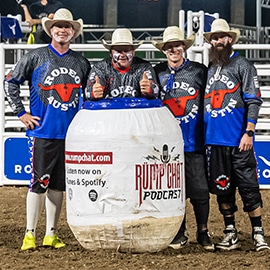 Bullfighters_clown bullfighters standing around barrel