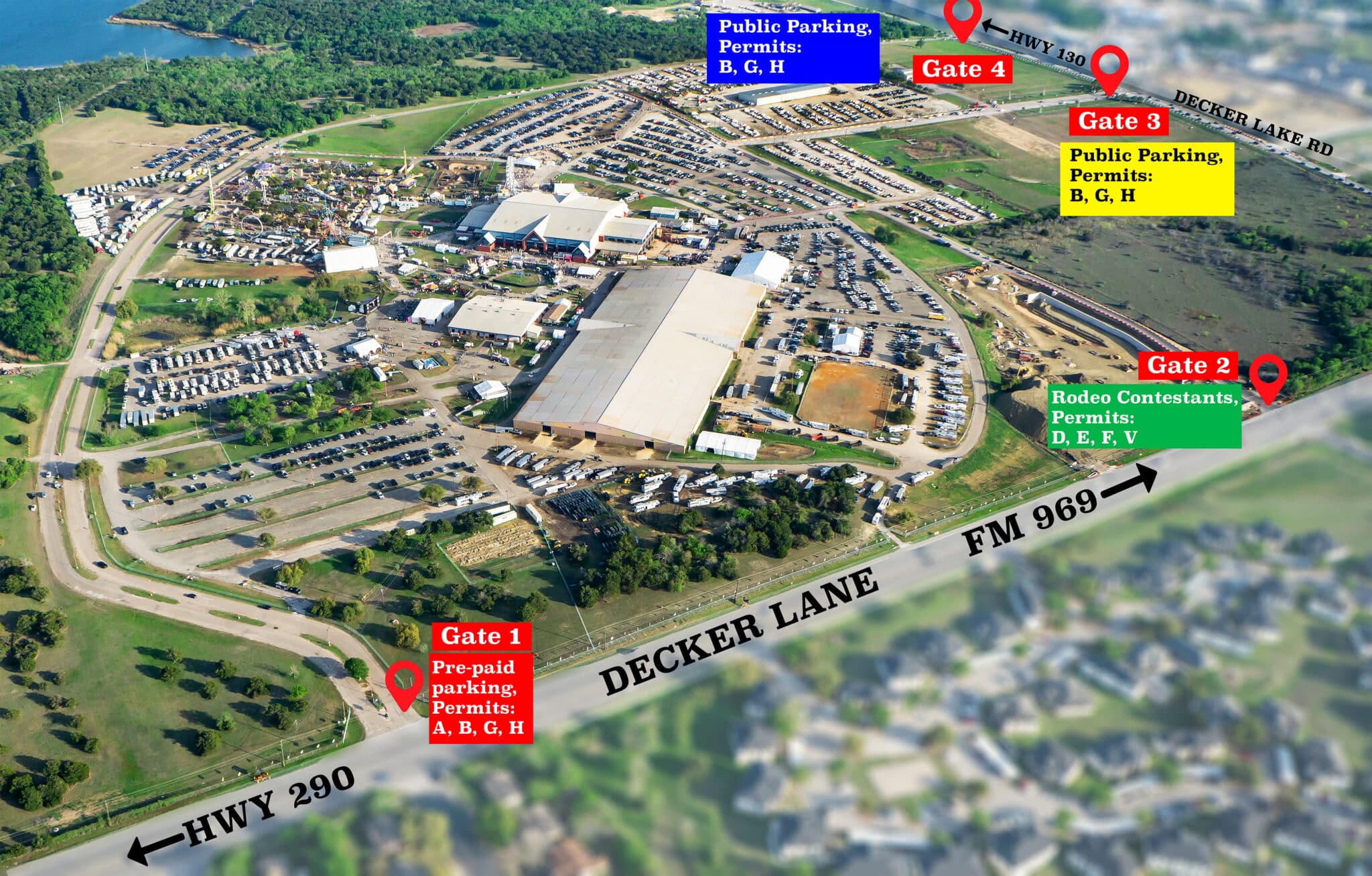 Rodeo Gate Parking Map